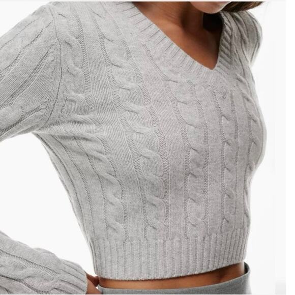 Sunday Best Gray Chunky Cable Knit Sweater sz XS Wool - Picture 8 of 8